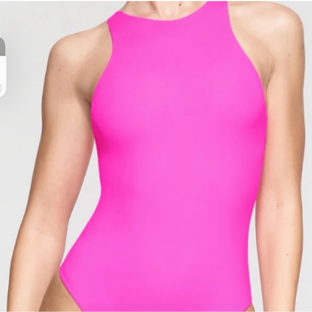 SKIMS Fits Everybody High Neck Pink Bodysuit